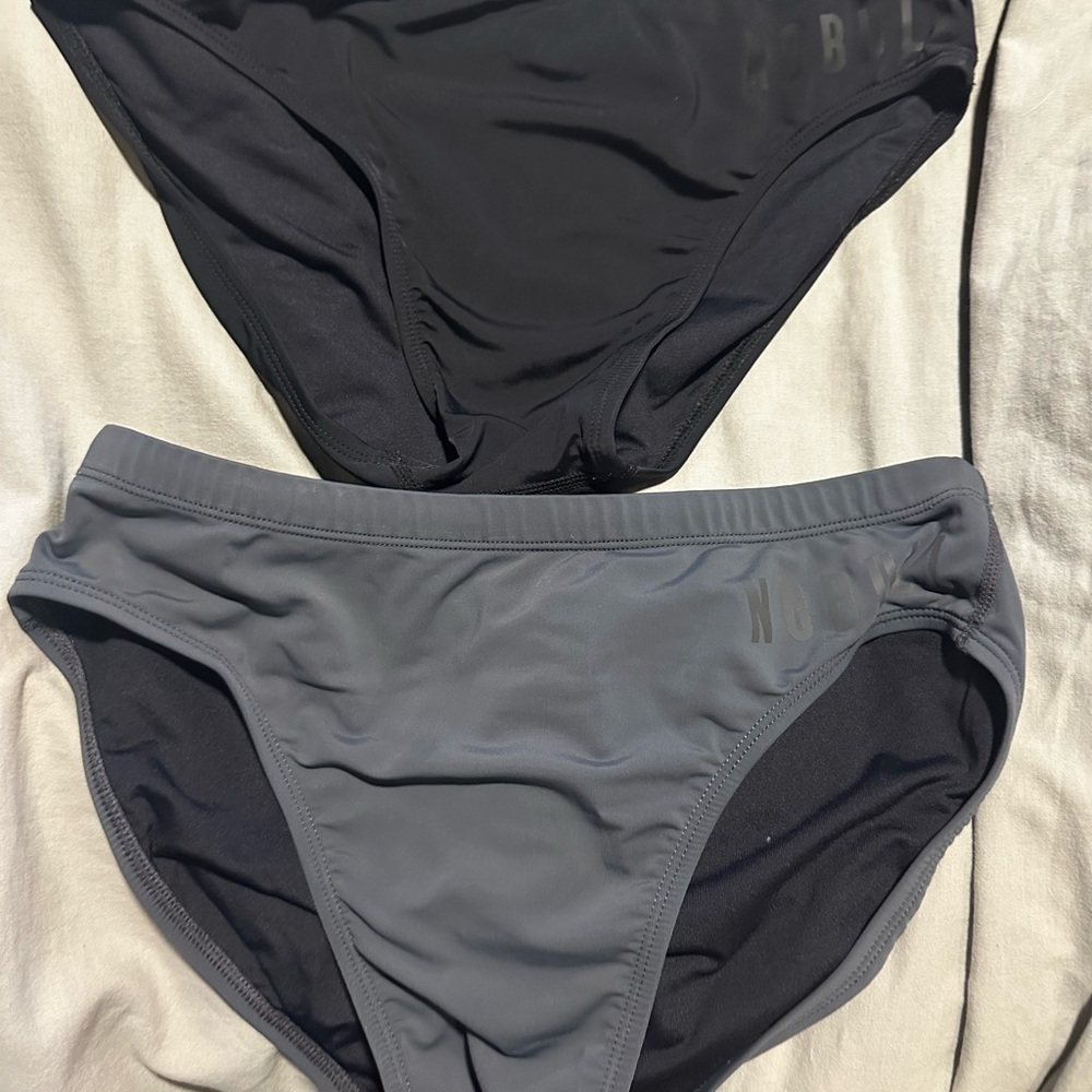 NOBULL Men’s Black and Gray Swim Briefs. Comes as set of 2